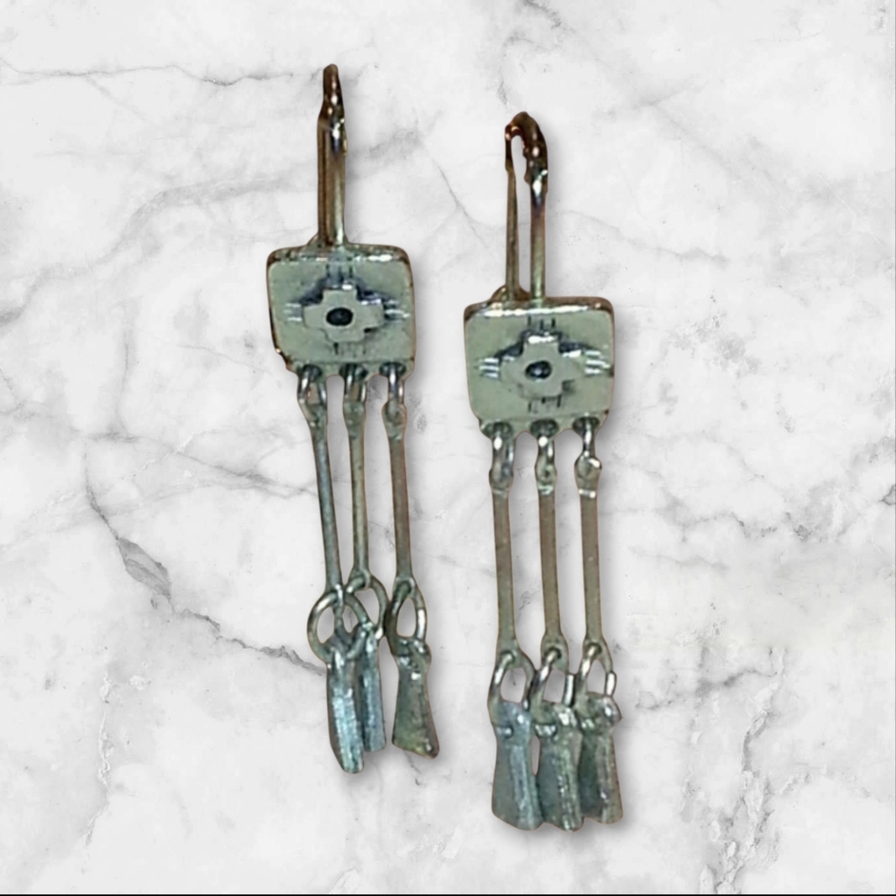 😍BOHO CHIC! - CUTE SILVER DANGLE EARRINGS